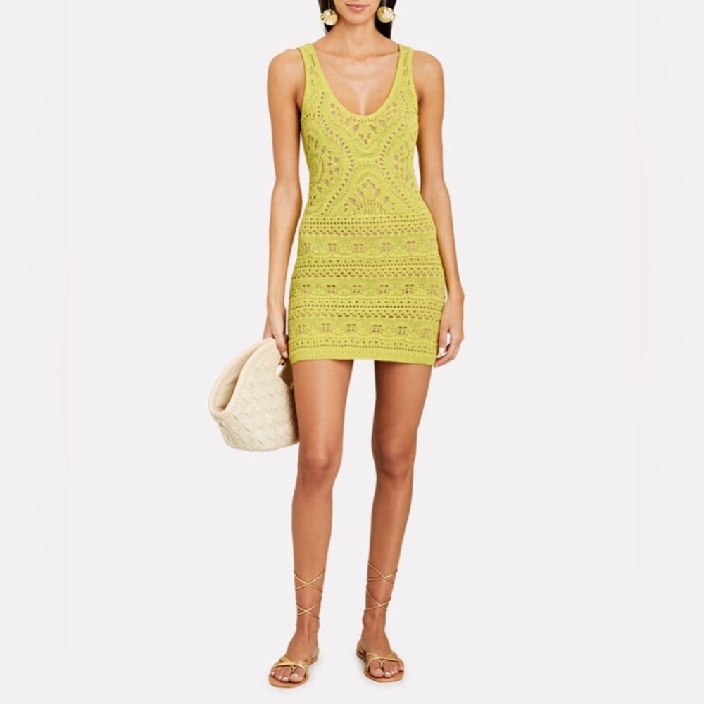 Alexis Lime Crochet Mini Dress great condition!